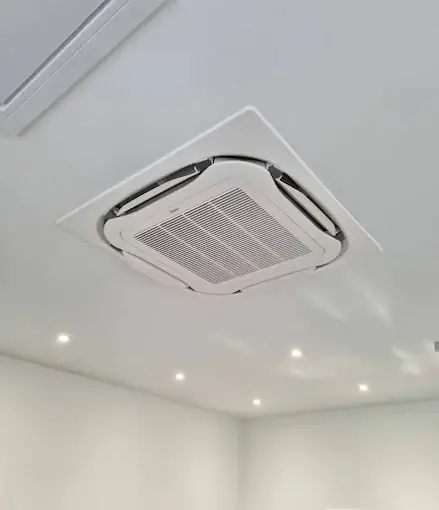Ceiling cassette air conditioner in a finished room